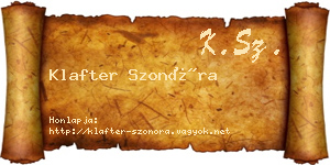 Klafter Szonóra névjegykártya